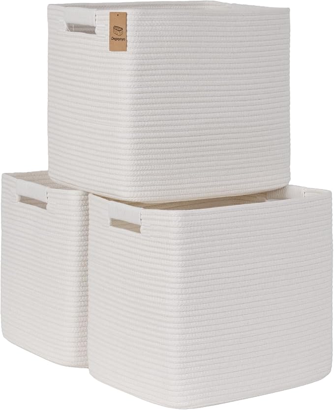 15×13 Inch Storage Cubes, 3 Pack Cube Storage Bins by Degeyoyo