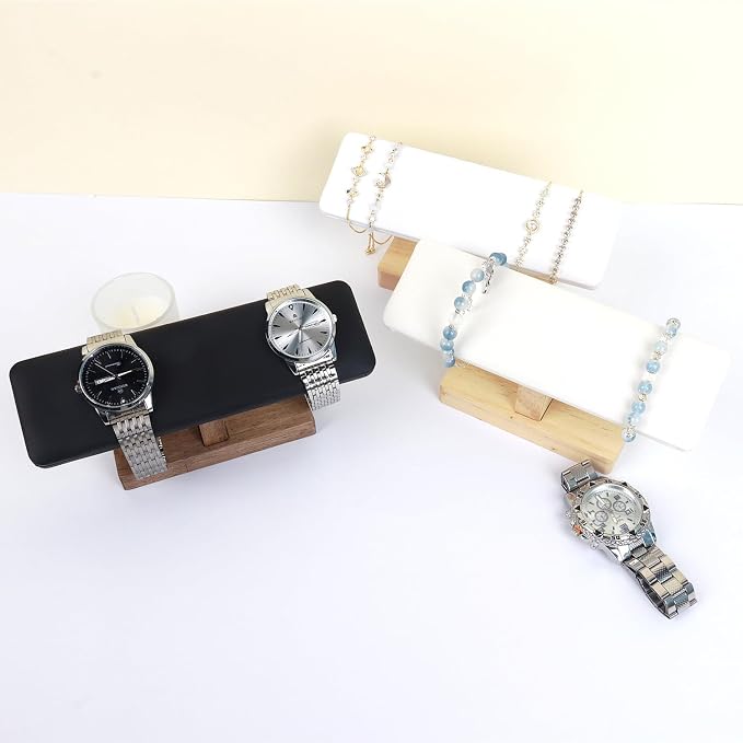 Bracelet Display Tower Jewelry Holder Organizer Rack Wooden Base Watch Display - Image 3