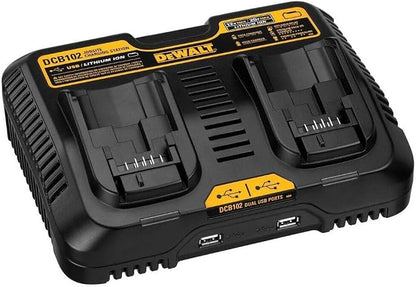 DEWALT 12/20V MAX Battery Charger, Dual Charging Station, 2-USB Ports Included - Image 5