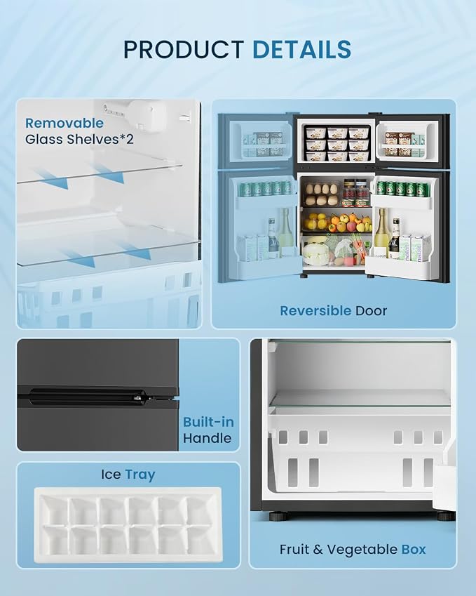 3.2 Cu.Ft Mini Fridge with Freezer - Image 6