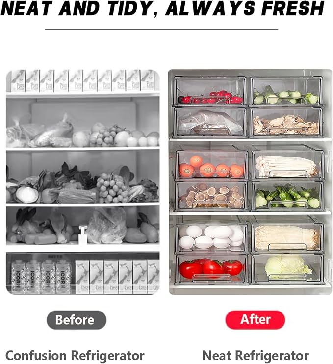 Stackable storage drawers, refrigerator, office desktop, pantry and shelves - Image 5