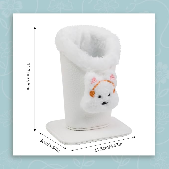 Plush Lined Eyeglasses Holder, Cute Magnetic PU Leather Glasses Stand Case - Image 7