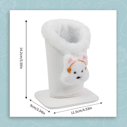 Plush Lined Eyeglasses Holder, Cute Magnetic PU Leather Glasses Stand Case - Image 7