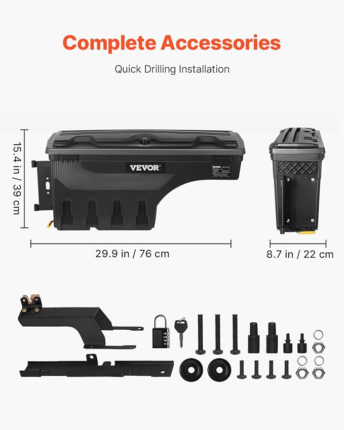 VEVOR Truck Bed Storage Box, Lockable - Image 7
