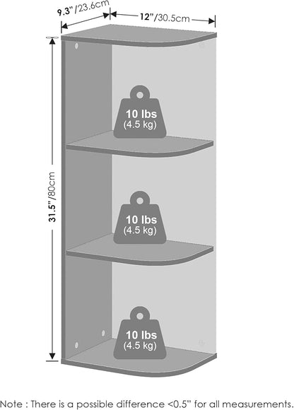 Furinno Reed Corner Shelf, 3-Tier Corner Bookshelf, Book Shelf, Corner Shelves - Image 2