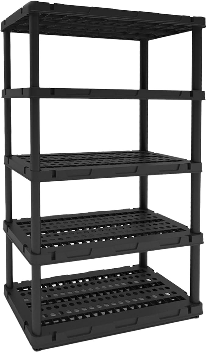 Plastic Storage Shelves, 4/5 Shelving Unit, Heavy Duty Storage Rack, Plastic by Unknown