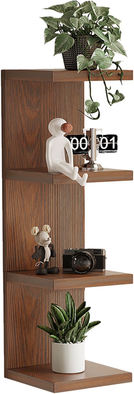 LitaEther 4 Tiered Wood Wall Shelf Units, Lack Floating Shelves, Rustic - Image 9