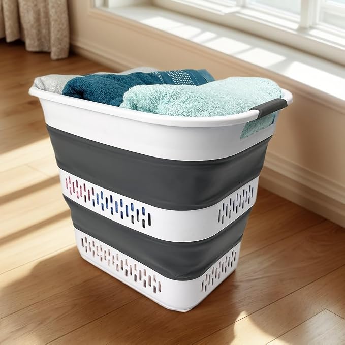 SAMMART 40L Collapsible Plastic Laundry Basket - Image 3