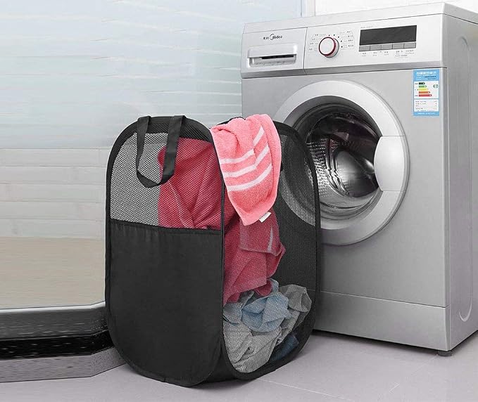 2 pop-up Laundry Hamper, Foldable mesh Laundry Baskets - Image 2