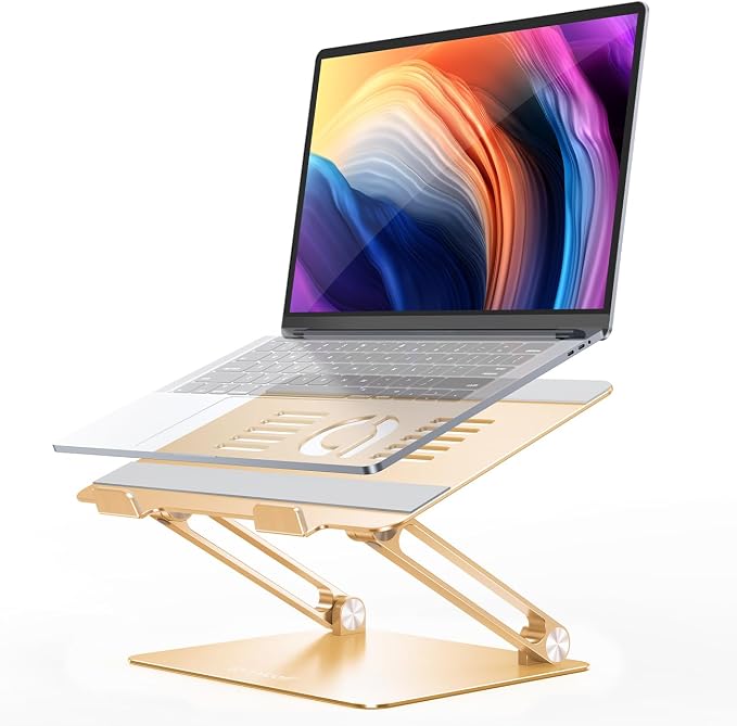 Lamicall Adjustable Laptop Stand, Portable Laptop Riser, Aluminum Laptop Stand by Lamicall