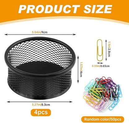 Paper Clip Holder With 50PCS Colored paper clips, 2/4PCS Stackable PaperClip - Image 2