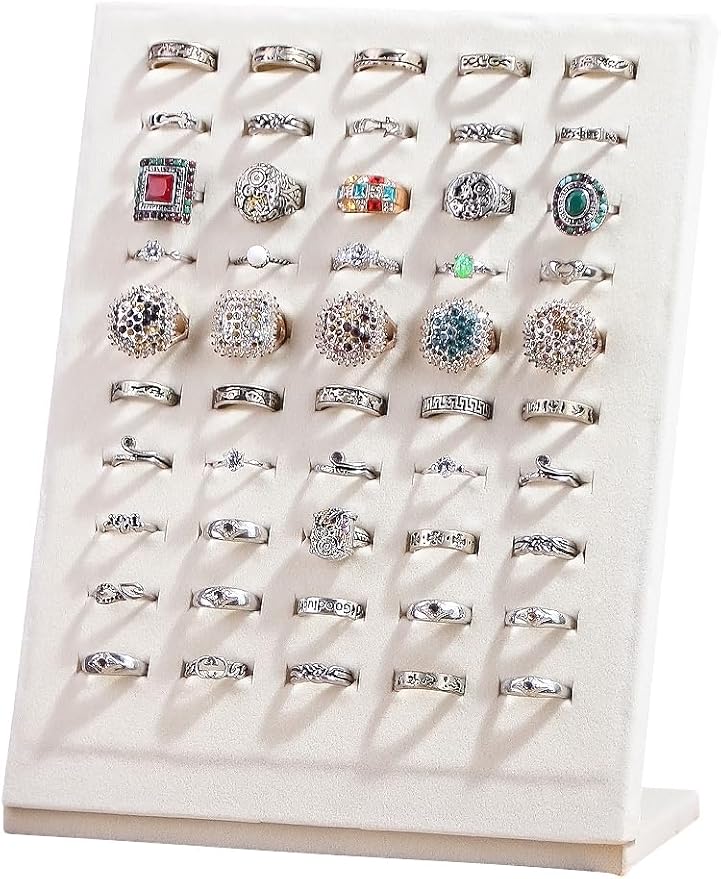 50 Slots Rings Display Stand, Ring Organizer Holder Stand by FocusOnJewelryDisplay