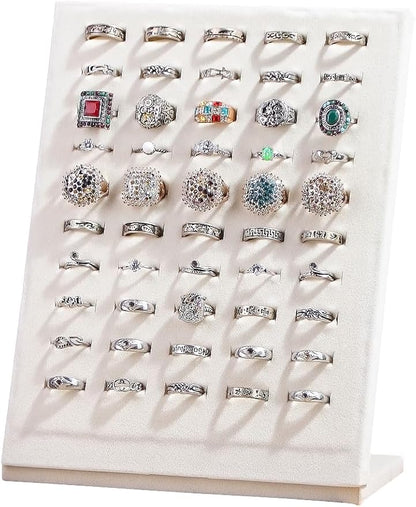 50 Slots Rings Display Stand, Ring Organizer Holder Stand by FocusOnJewelryDisplay