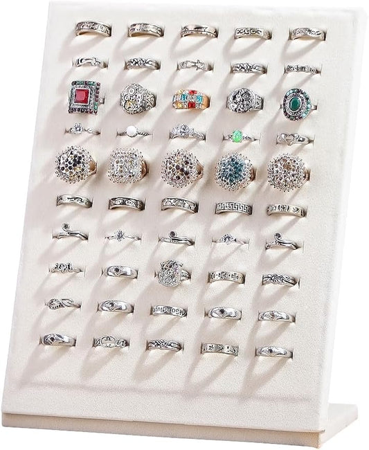 50 Slots Rings Display Stand, Ring Organizer Holder Stand by FocusOnJewelryDisplay