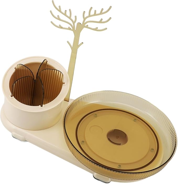 Jewelry Organizer Makeup Brush Organizer 360 Degree Rotatable Jewelry Display - Image 5