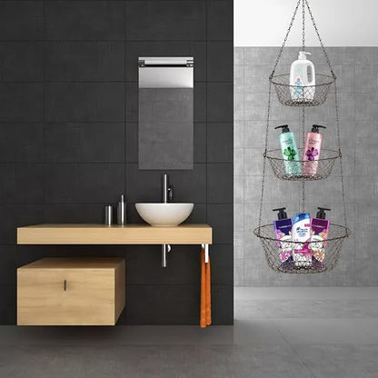 3-Tier Hanging Basket, Storage Organizer - Image 3
