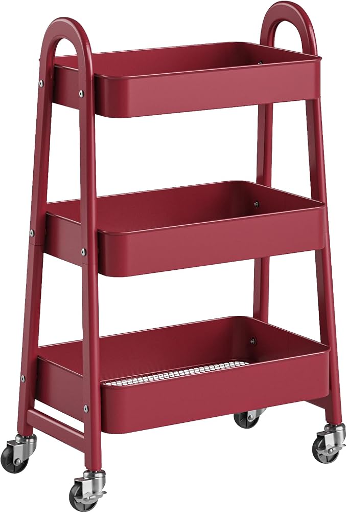 NEWBULIG 3-Tier Metal Rolling Cart by NEWBULIG