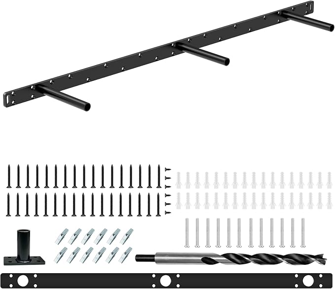 Floating Shelf Bracket, Solid Steel Support Rods by Emeroll