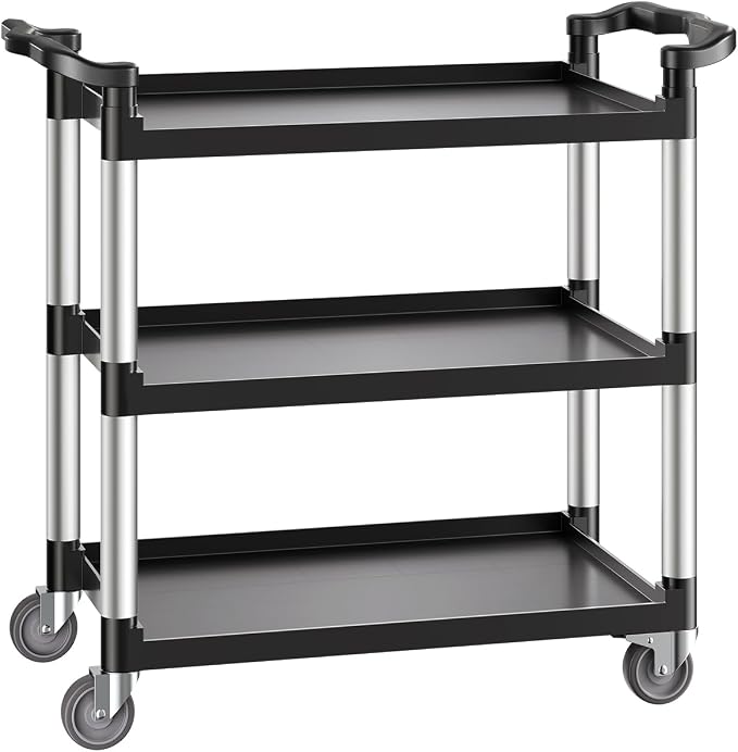 VEVOR Utility Cart, 330 lbs Load Capacity, 3-Tier Utility Plastic Cart by VEVOR