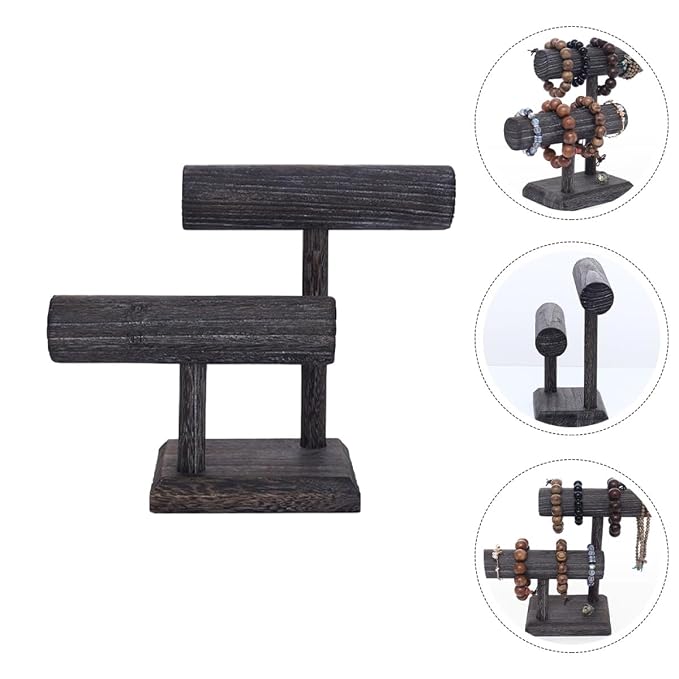 Solid Wood Scrunchie Holder Hair Tie Organizer Stand Vintage Jewelry Display - Image 8