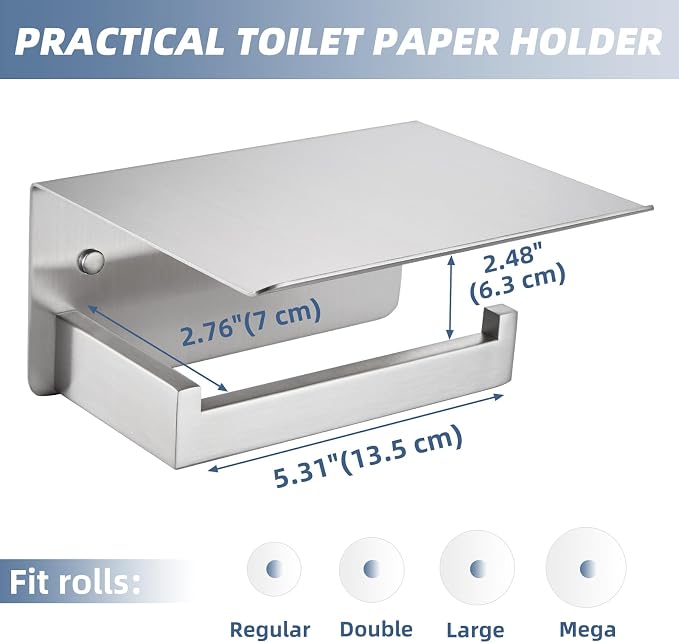 APLusee Brushed Nickel Toilet Paper Holder - Image 8