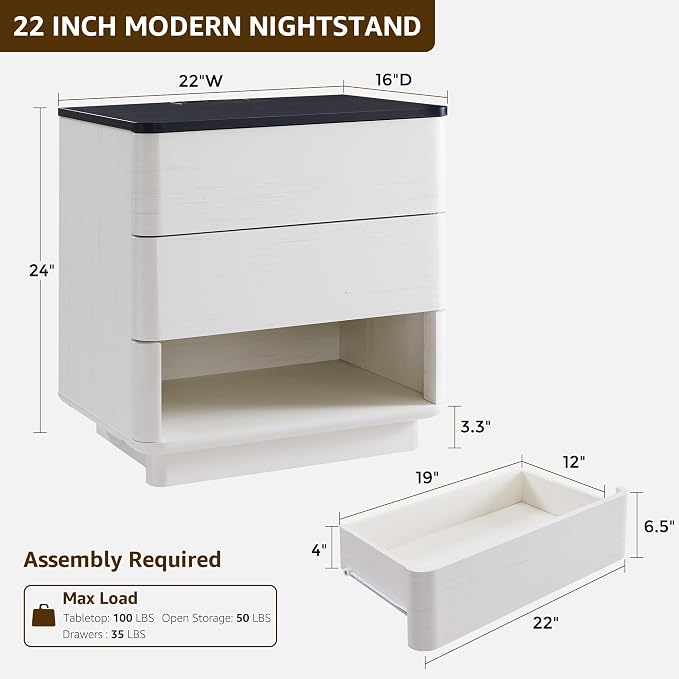 ACCOHOHO Nightstand Set of 2 - Image 2