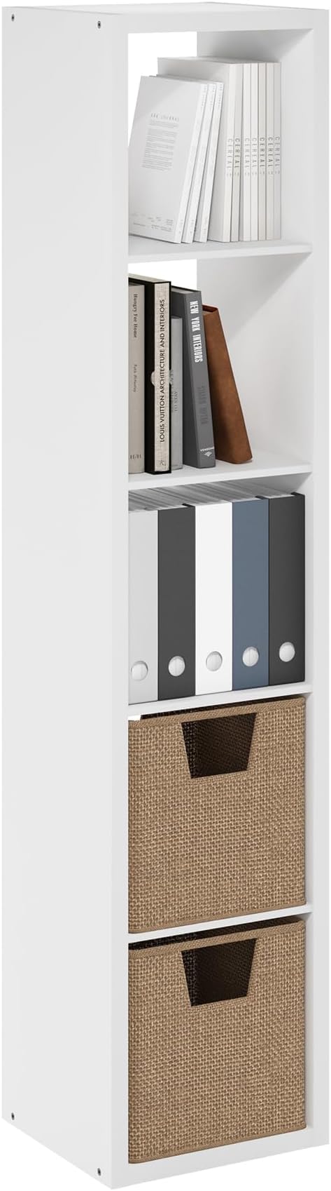 5-Cube Tall Cubicle Bookshelf, Cube Bookcase - Image 5