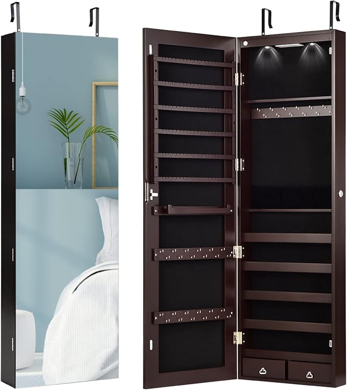 Giantex Wall Door Mounted Jewelry Armoire Cabinet - Image 9