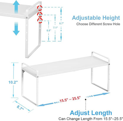 15.5 to 25.5 Inch Kitchen Cabinet Shelf Organizers, Adjustable Kitchen Counter - Image 2