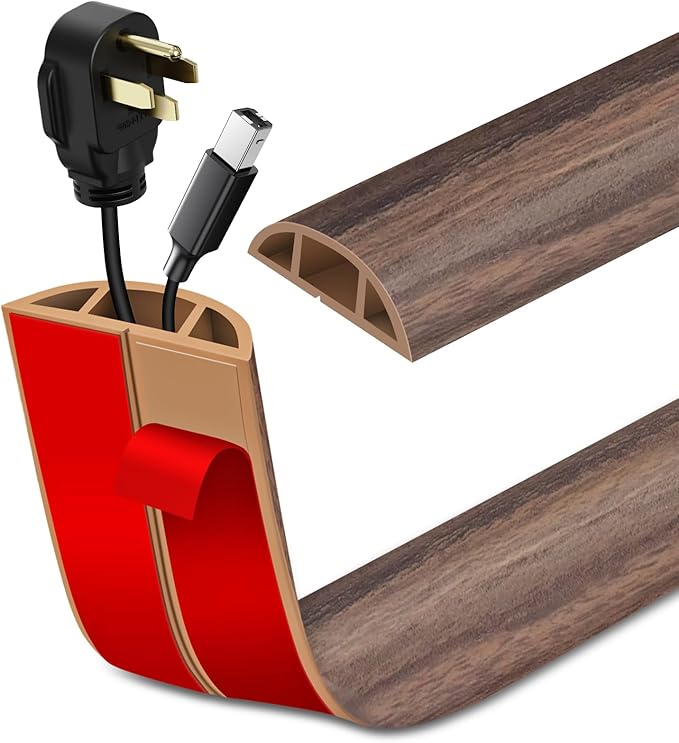 Floor Cord Cover Self Adhesive Cord Hider Floor Extension Cord Covers by LSGCQ
