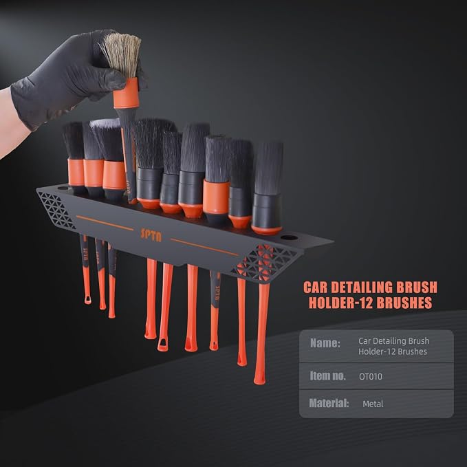 SPTA Car Detailing Brush Holder Detail Brush Rack Detailing Brushes Organizer - Image 2