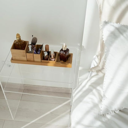 Bamboo Vanity Tray, 6-Piece Bathroom Countertop Vanity Tray Set, Makeup Kitchen - Image 3