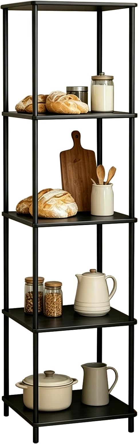 5 Tier Corner Bookshelf, Wooden Standing Shelf Unit - Image 8