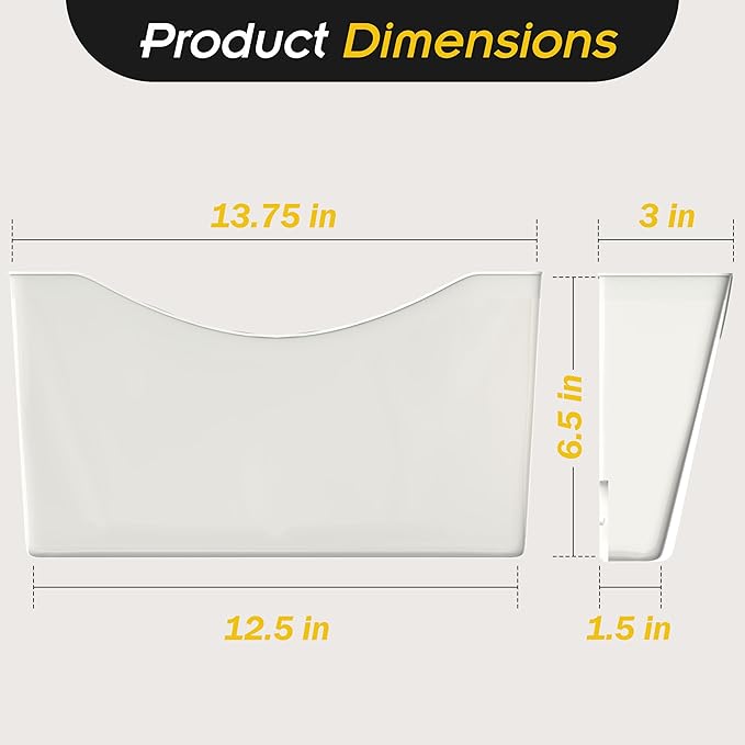 Kuntine.B 3 Pack White Single Pocket File Holder Hanging Wall Organizer - Image 2