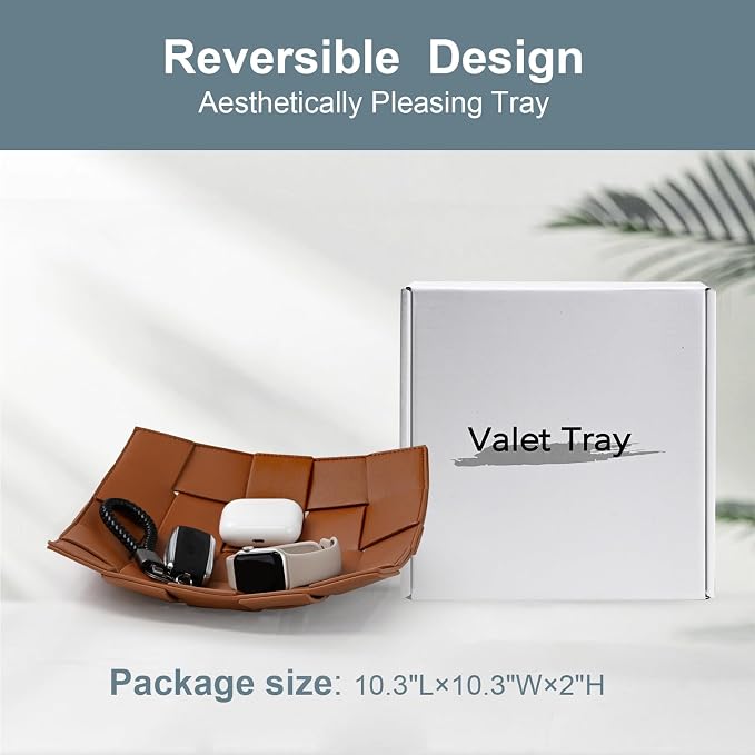 Valet Tray PU Leather Key Holder Bowl - Image 3
