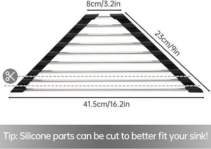 Tomorotec Foldable Stainless Steel Triangle Roll-Up Dish Drying Rack - Image 4