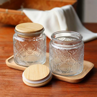 ANSQU Set of 4 Vintage Glass Airtight Storage Jars, 17 FL OZ Glass Storage - Image 5