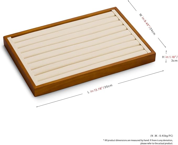 Oirlv 8 Line Wood Ring Storage Tray Jewelry Drawer Organizer Showcase Ring - Image 6