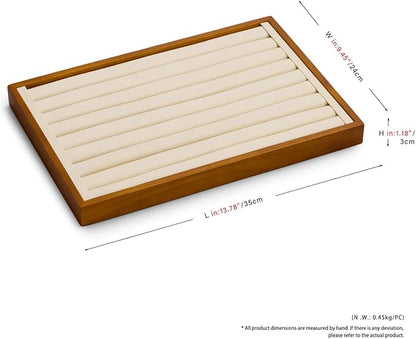Oirlv 8 Line Wood Ring Storage Tray Jewelry Drawer Organizer Showcase Ring - Image 6