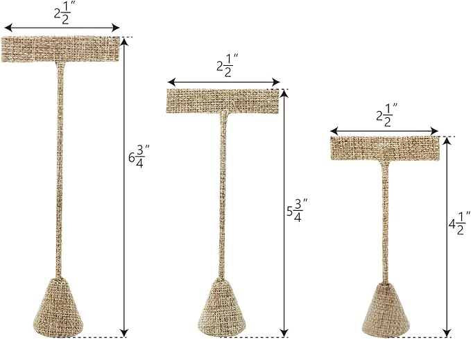 Ikee Design 6Pcs Set Linen Earring T Stand Display Set, Jewelry Display Stand - Image 2