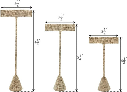 Ikee Design 6Pcs Set Linen Earring T Stand Display Set, Jewelry Display Stand - Image 2