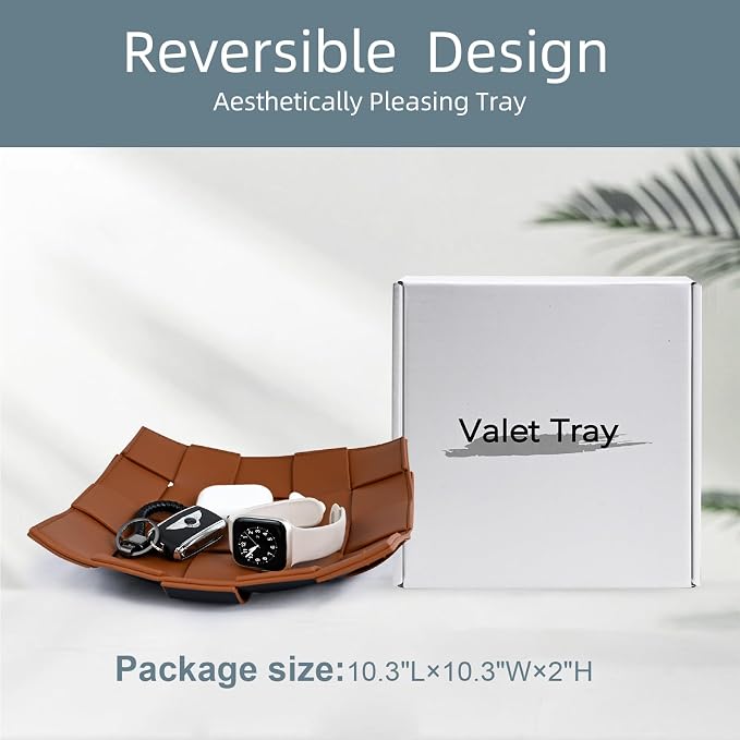 Valet Tray PU Leather Key Holder Bowl - Image 3