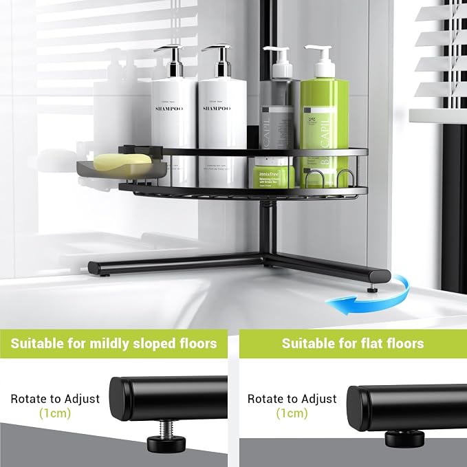 Aitatty Corner Shower Caddy Standing: 4-tier Rustproof Shower Organizer Shelf - Image 5