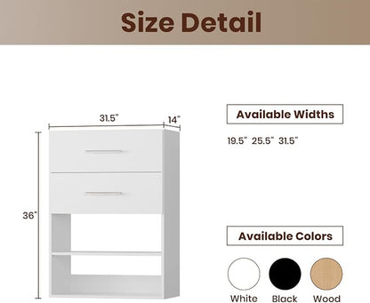 ROOMTEC 31.5" 2 Drawer Short Tower Closet Unit, Modular Closet System - Image 2