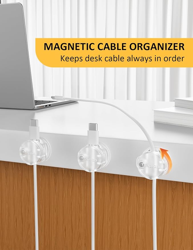 Magnetic Cord Holder for Desk & Nightstand - Image 3