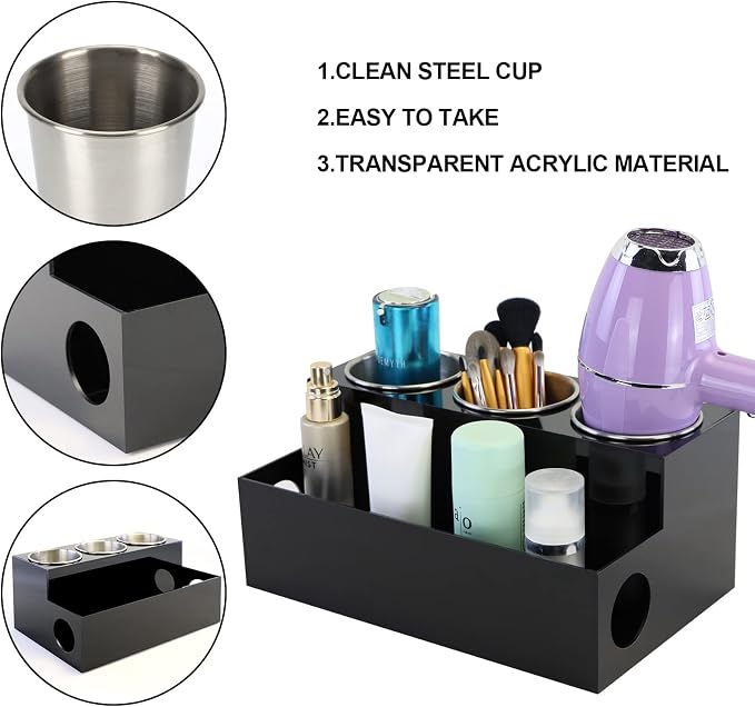 Hair Tool Organizer, Bathroom Supplies Countertop Blow Dryer Holder, Vanity - Image 8
