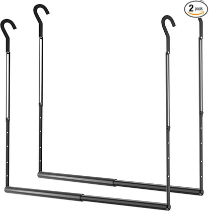 OPKING Double Hanging Closet Rod Extenders Adjustable Width & Height Black | by OPKING