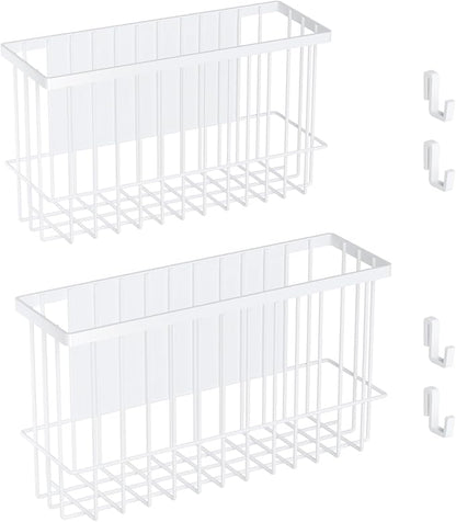 Magnetic Metal Basket Organizers, 2 Pack Large & Small, Strong Magnet Hanging by Jeyoon