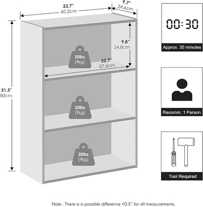 Furinno Reed Closet Organizers and Storage, 3-Tier Reversible Closet Shelves - Image 2