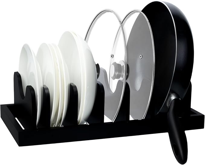 MinBoo Bamboo Pot Lid Organizer Pot Lid Holder, Pot and Pan Organizer Drawer by MinBoo